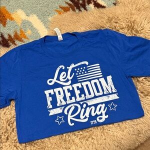 Blue 'Let Freedom Ring' Graphic T-Shirt
